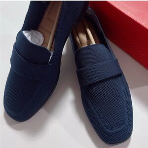 Women’s Navy Slip-On Knit Loafers